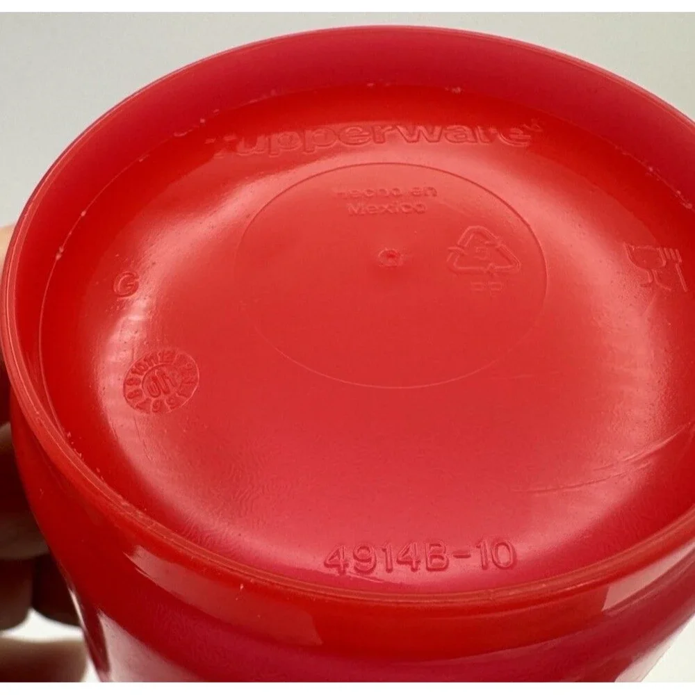 Tupperware Set of 4 Red 4 oz Containers with Red Lids Travel Grandmacore